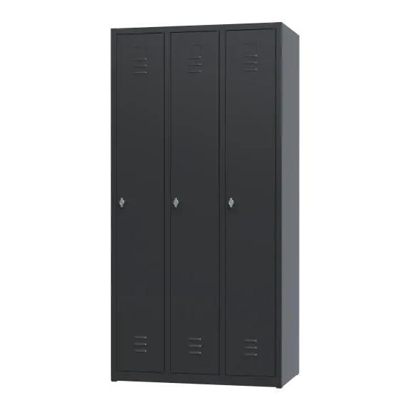 Nieuwe metalen locker | 3 deurs - 3 delig | kluisjes | zwart, Huis en Inrichting, Kasten | Lockerkasten, Nieuw, Ophalen of Verzenden