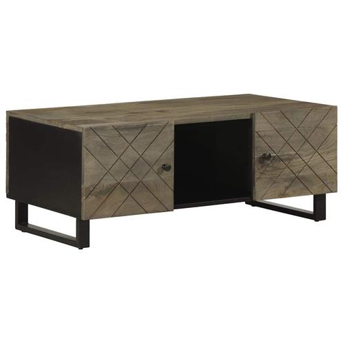 vidaXL Salontafel 100x54x40 cm massief mangohout zwart, Huis en Inrichting, Tafels | Salontafels, 100 tot 150 cm, Nieuw, Overige houtsoorten