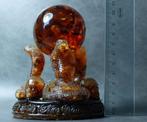 3 Baltische Amber Cobra Slangen die een Amber Bal vasthouden, Verzamelen, Nieuw