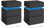 2x Nachtkastje - Bijzettafel - met LED verlichting -, Verzenden, Nieuw