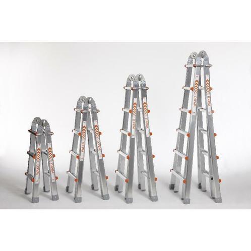 WAKU Telescoopladder | 4x3 | 4x4 | 4x5 | 4x6, Doe-het-zelf en Verbouw, Ladders en Trappen, Ladder, Nieuw, Opvouwbaar of Inschuifbaar