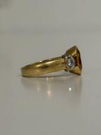Ring - 18 karaat Geel goud - Saffier en briljante ring, Sieraden, Tassen en Uiterlijk, Ringen, Nieuw