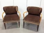Fauteuil - Hout, Textiel - Set fauteuils, jaren 1940