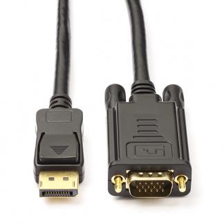 DisplayPort naar VGA kabel | Value | 2 meter (Full HD), Audio, Tv en Foto, Audiokabels en Televisiekabels, Nieuw, Verzenden