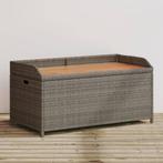 vidaXL Opbergbank 100x50x52 cm poly rattan en acaciahout, Tuin en Terras, Verzenden, Nieuw, Rotan