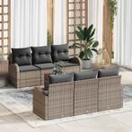 vidaXL Tuin Sofa Set 7 pcs Grijs Poly riet, Verzenden, Nieuw, Rotan