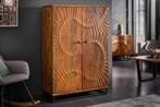 Massieve barkast SCORPION 141cm bruin mangohout, Huis en Inrichting, Woonaccessoires | Wijnrekken, Ophalen of Verzenden, Nieuw