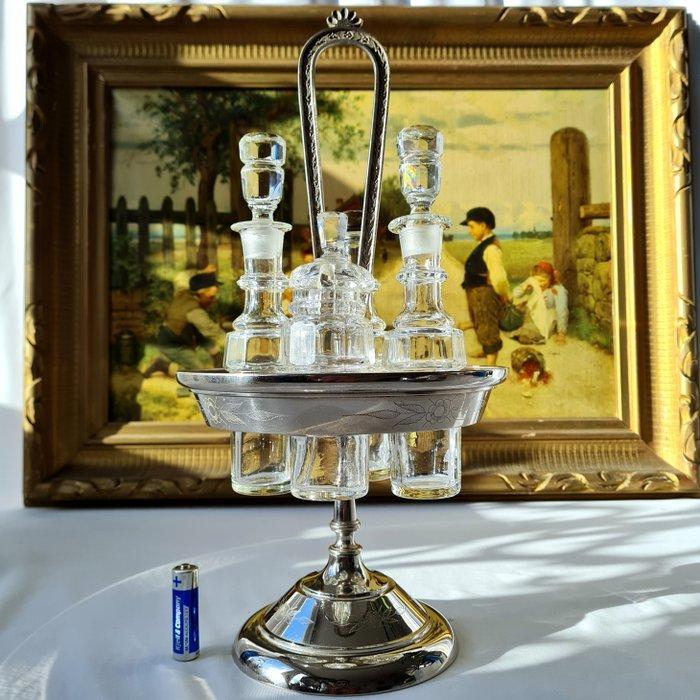 Olie-en-azijnstelletje - Kristal, Antiek en Kunst, Antiek | Meubels | Tafels