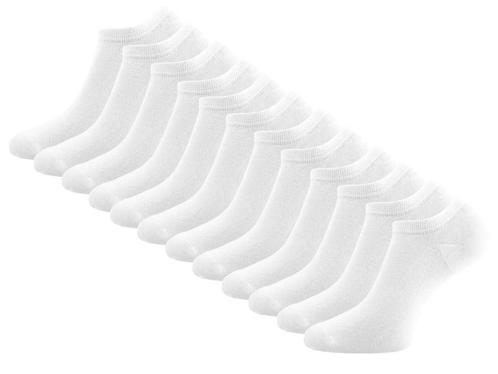 12 paar Katoenen sneakersokken - Naadloos - Wit, Kleding | Heren, Sokken en Kousen, Verzenden