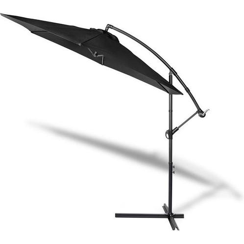 Zweefparasol - zwart - diameter 300 cm - parasol, Tuin en Terras, Zonneschermen, Verzenden