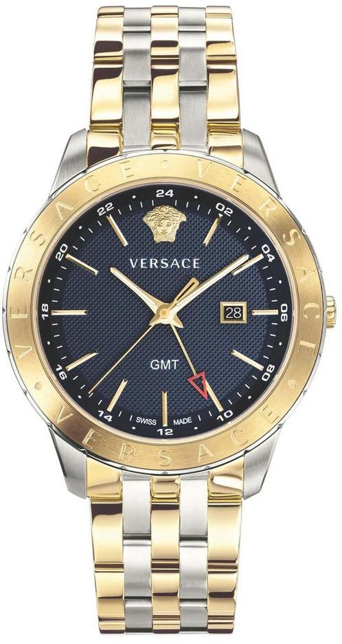 Versace VEBK01019 Univers GMT horloge 43 mm, Sieraden, Tassen en Uiterlijk, Horloges | Heren, Staal, Nieuw, Staal, Overige merken