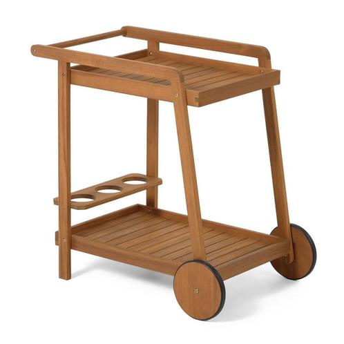 *WOONWINKEL* Kave Home Felisa Houten Trolley Voor Buiten, Huis en Inrichting, Keuken | Keukenelementen, Bruin, Nieuw, Verzenden