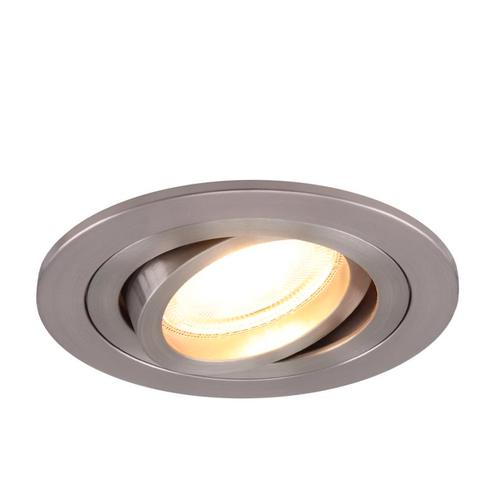 Kantelbare ronde inbouwspot Scott, chroom geborsteld, Huis en Inrichting, Lampen | Spots, Nieuw, Ophalen of Verzenden