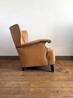 Fauteuil - Leder - Chesterfield oorfauteuil, Antiek en Kunst