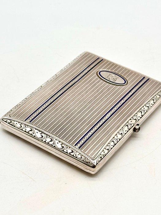 Handgemaakte antieke geëmailleerde zilveren Sigarettendoos, Antiek en Kunst, Antiek | Goud en Zilver