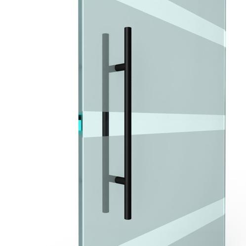 T-greep voor glazen deur ø 25mm - L: 700x500mm - Zwart, Doe-het-zelf en Verbouw, Deuren en Horren, Nieuw, Ophalen of Verzenden