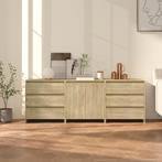 vidaXL 3 st Dressoirs bewerkt hout sonoma eikenkleurig, Huis en Inrichting, Kasten | Dressoirs, Verzenden, Nieuw, Overige houtsoorten