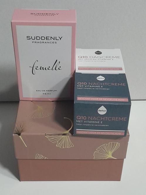 Giftset Geschenkdoos gevuld voor dames parfum en derlon q10, Sieraden, Tassen en Uiterlijk, Uiterlijk | Gezichtsverzorging, Gehele gezicht
