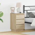 vidaXL Nachtkastje met LED Sonoma Eiken 39x34,5x65 cm, Huis en Inrichting, Slaapkamer | Nachtkastjes, Verzenden, Nieuw, Hout