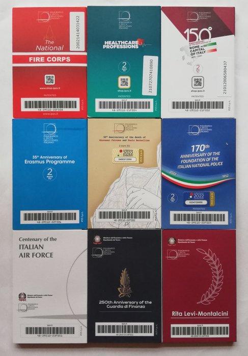Italië. 2 Euro 2020/2024 (9 coincards) (Zonder Minimumprijs), Postzegels en Munten, Munten | Europa | Euromunten