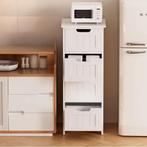 Badkamer Ladekast 4 Lades – Vrijstaande Witte Opbergkast, Huis en Inrichting, Badkamer | Badkamermeubels, Verzenden, Nieuw