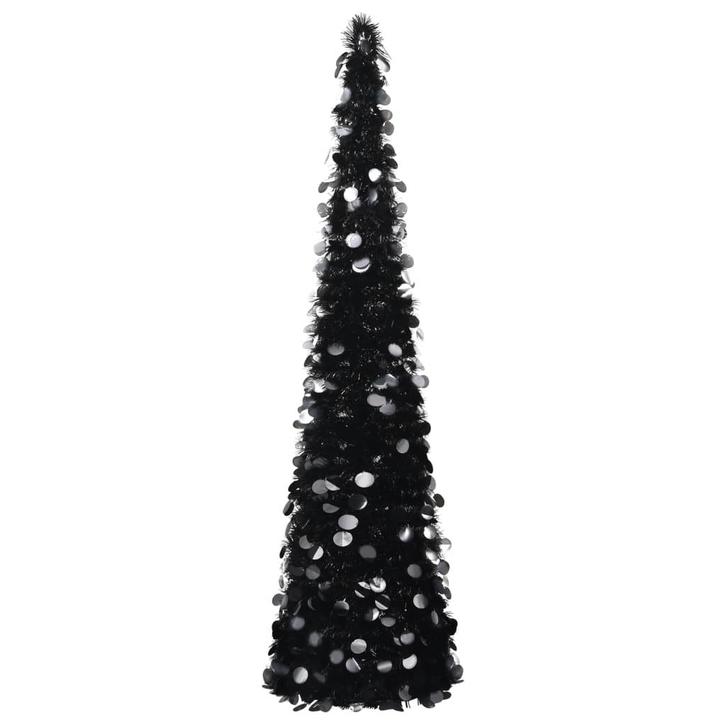 vidaXL Kunstkerstboom pop-up 180 cm PET zwart, Diversen, Kerst, Nieuw, Verzenden