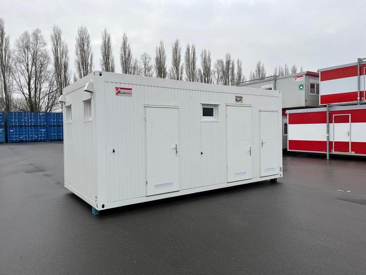 Sanitairunit 6x3 meter | Per direct leverbaar | Te huur/koop, Doe-het-zelf en Verbouw, Bouwketen en Schaftketen, Zo goed als nieuw