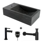 Fontein hardsteen Saniflex recto links Black edition, Doe-het-zelf en Verbouw, Sanitair, Verzenden, Nieuw