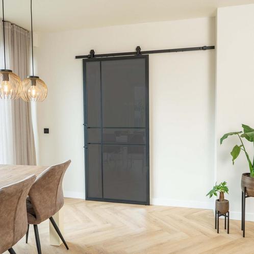 Stalen Schuifdeur - 6 Vlaks - Rook glas - Luxe design, Doe-het-zelf en Verbouw, Kozijnen en Schuifpuien, Inclusief glas, Nieuw