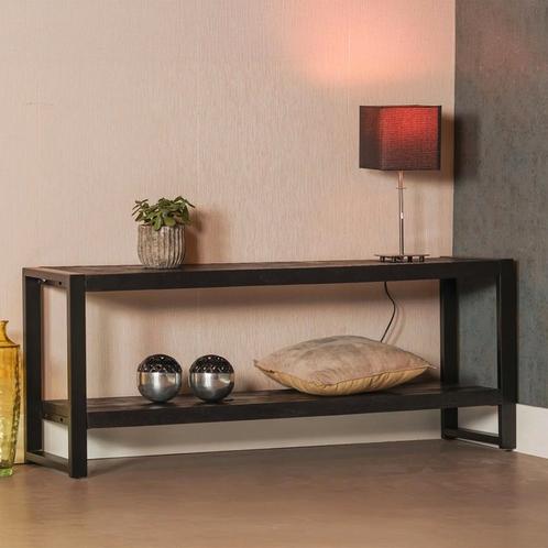 Tv-meubel Mangohout Britt 150 Zwart, Huis en Inrichting, Kasten | Televisiemeubels, 25 tot 50 cm, Nieuw, Overige houtsoorten, Minder dan 100 cm