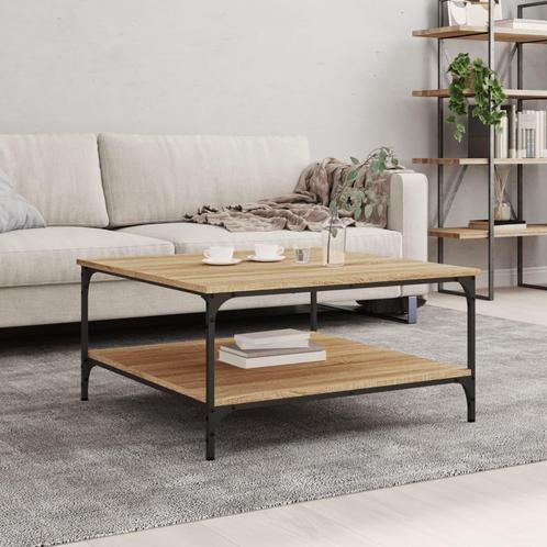 vidaXL Salontafel 80x80x40 cm bewerkt hout sonoma, Huis en Inrichting, Tafels | Salontafels, 50 tot 100 cm, Nieuw, Overige houtsoorten