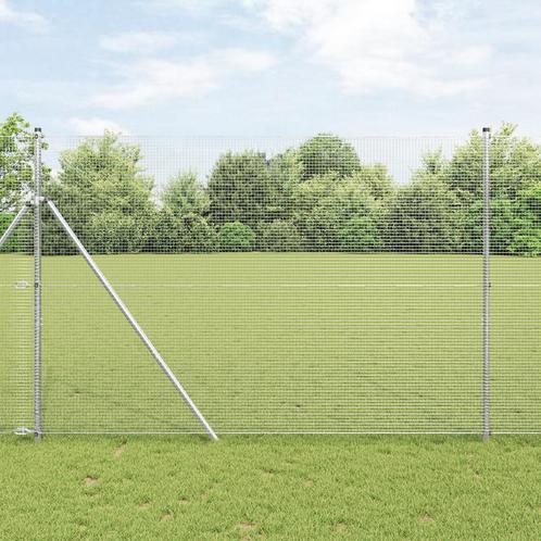vidaXL Gelaste Draadhek met 7 Palen 1,5x10 m Gegalvaniseerd, Tuin en Terras, Schuttingen, Nieuw, IJzer, Verzenden