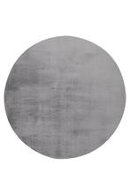 Rond Hoogpolig Vloerkleed | Paradise | Zilver | 120x120 cm, Huis en Inrichting, Stoffering | Tapijten en Kleden, Verzenden, Nieuw