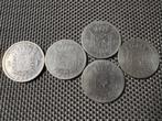 België. Leopold II (1865-1909). 2 Francs 1863/1887, 5 stuks