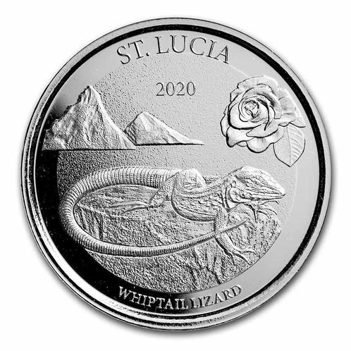 EC8 - St. Lucia Whiptail Lizard 1 oz 2020 (25.000 oplage), Postzegels en Munten, Munten | Amerika, Midden-Amerika, Losse munt