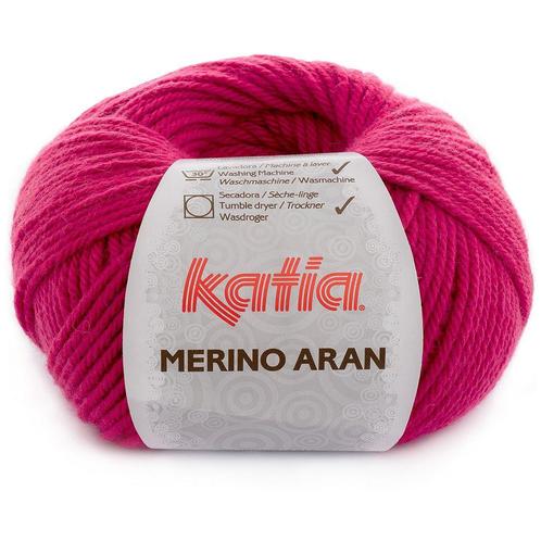 Katia Merino Aran - 52 fuchsia - Merinogaren, Hobby en Vrije tijd, Breien en Haken, Ophalen of Verzenden