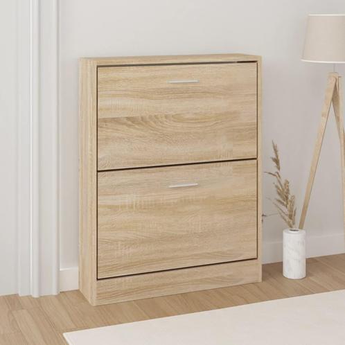 vidaXL Schoenenkast 59x17x81 cm bewerkt hout eikenkleurig, Huis en Inrichting, Kasten | Schoenenrekken, Nieuw, Verzenden