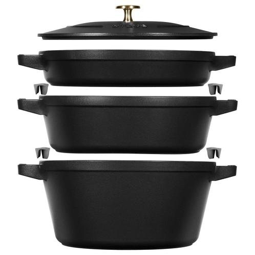 GGM Gastro | STAUB | STACKABLE SET - Kookpannenset - 3 stuks, Huis en Inrichting, Keuken | Potten en Pannen, Nieuw, Verzenden