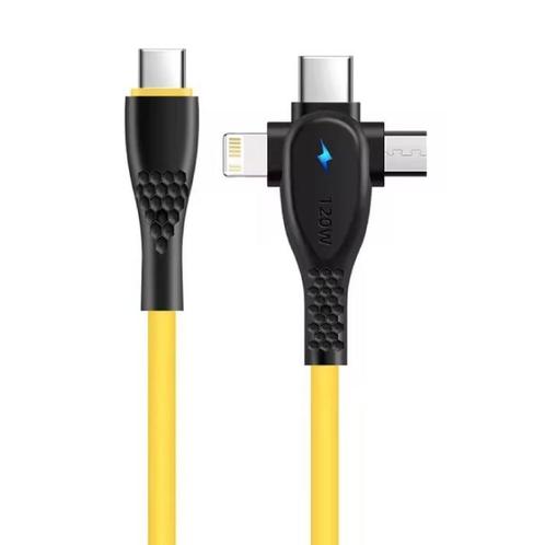 3 in 1 USB-C Oplaadkabel - iPhone Lightning / USB-C /, Telecommunicatie, Mobiele telefoons | Telefoon-opladers, Nieuw, Verzenden