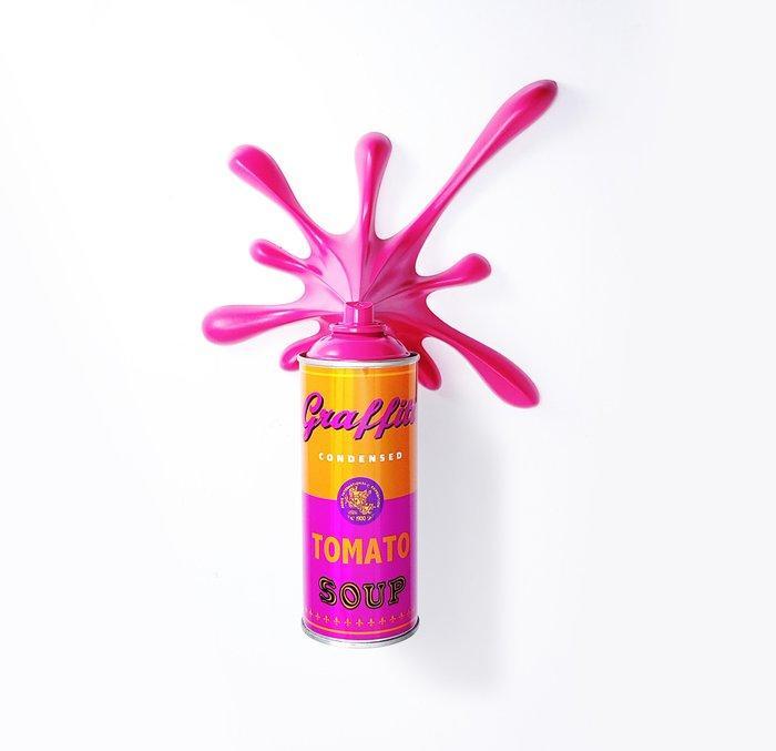2FAST - Pink Graffiti Soup Splash Sculpture, Antiek en Kunst, Kunst | Designobjecten