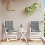 vidaXL Stoelkussens 2 st lage rug oxford stof grijs, Huis en Inrichting, Woonaccessoires | Kussens, Verzenden, Nieuw, Grijs