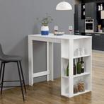 Bartafel Danderyd met 3 planken 120x60x105,5 cm wit [en.casa, Huis en Inrichting, Tafels | Eettafels, Verzenden, Nieuw