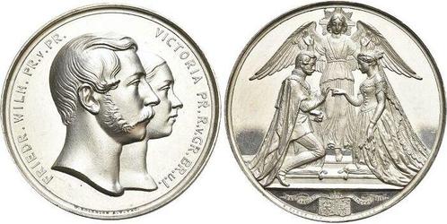 Ar-medaille 1858 Brandenburg-Preussen Pruisen Friedrich W..., Postzegels en Munten, Penningen en Medailles, Verzenden