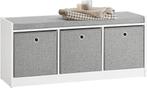 2dekans | SoBuy opbergbankje - Grijs - 102x32x45 cm, Ophalen of Verzenden, Zo goed als nieuw