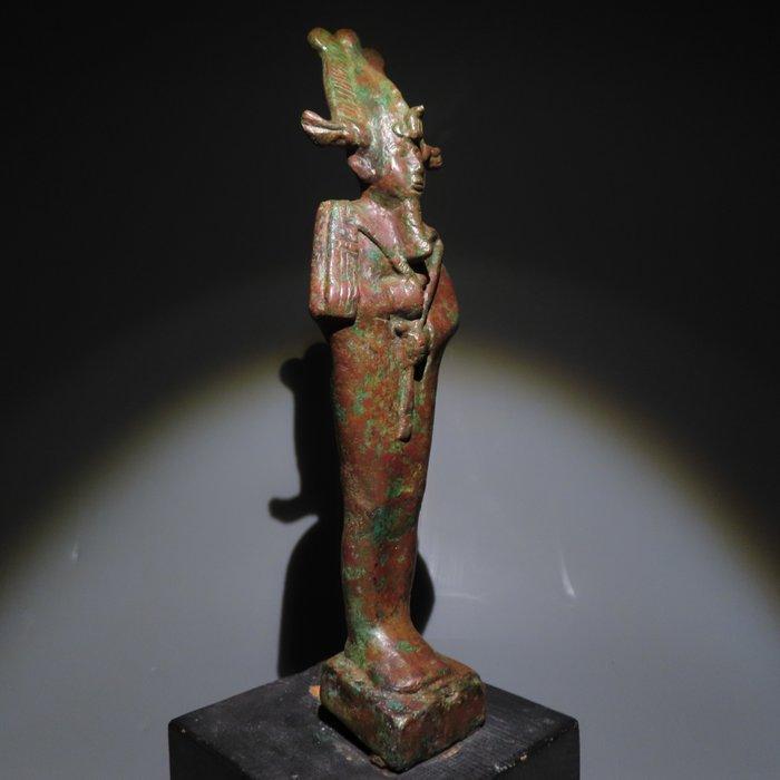 Oud-Egyptisch Brons Osiris god. Late Periode, 664 - 332, Verzamelen, Mineralen en Fossielen