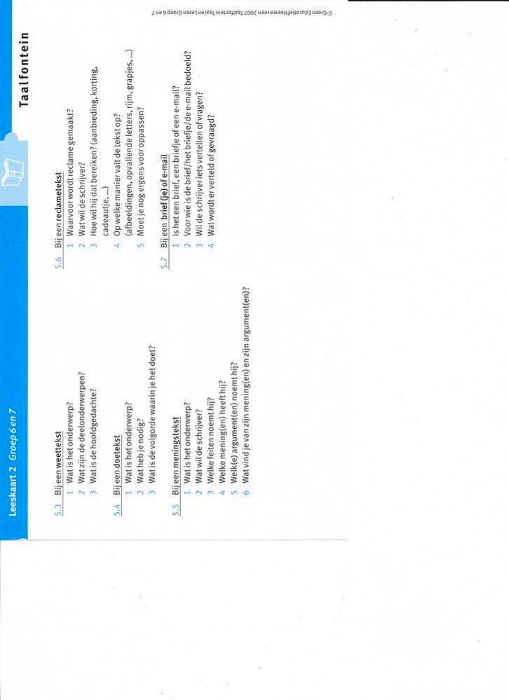 Taalfontein Leeskaart 2 groep 6-7, Boeken, Schoolboeken, Nieuw, Verzenden