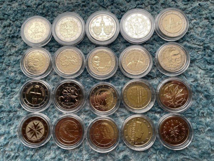 Europa. 2 Euro 2001 / 2024 (20 moedas) (Zonder Minimumprijs), Postzegels en Munten, Munten | Europa | Euromunten