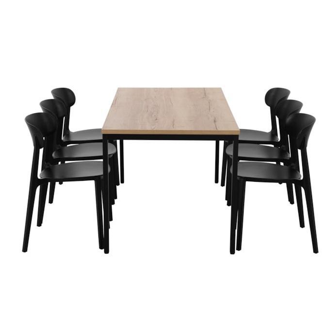 Kantinetafel PRIME 200x100 cm inclusief 6 Steppel kunststof, Huis en Inrichting, Tafels | Eettafels