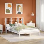 vidaXL Bed met boekenkast zonder matras grenenhout wit, Huis en Inrichting, Slaapkamer | Bedden, Verzenden, Wit, Nieuw, Twijfelaar