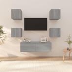 vidaXL Tv-wandmeubelset bewerkt hout grijs sonoma, 100 tot 150 cm, Verzenden, Nieuw, Minder dan 100 cm